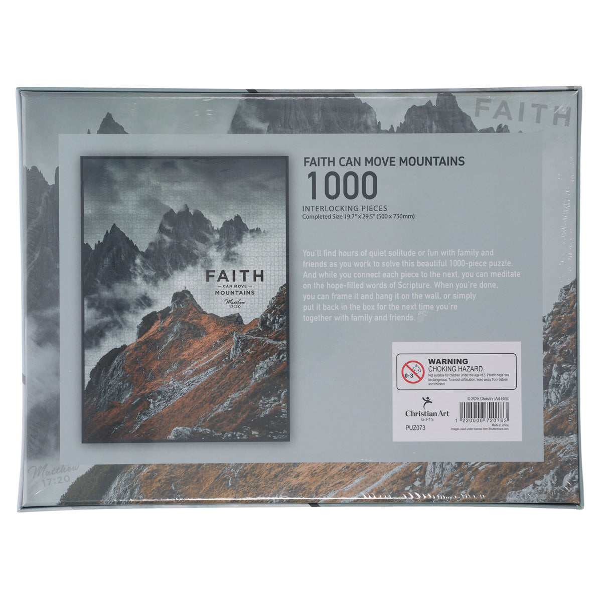 Faith Can Move Mountains 1000 Piece Cardboard Puzzle