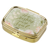 He Restores My Soul Epoxy Gold Metal Pill Box