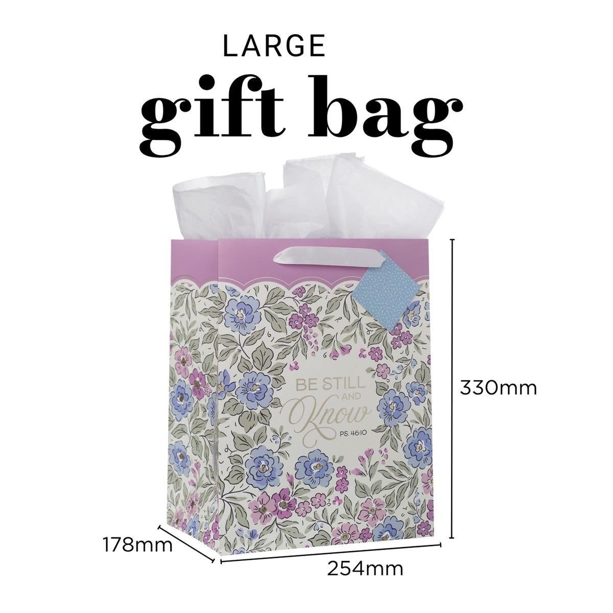 Be Still and Know Portrait Gift Bag with Gift Tag