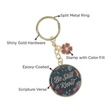 Be Still and Know Metal Keychain with Charm
