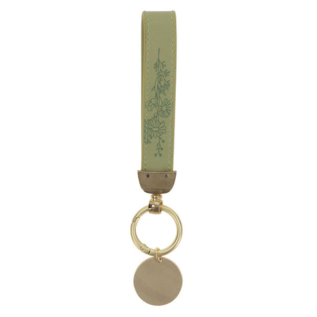 Grow in Grace Faux Leather Wristlet Keychain with Charm