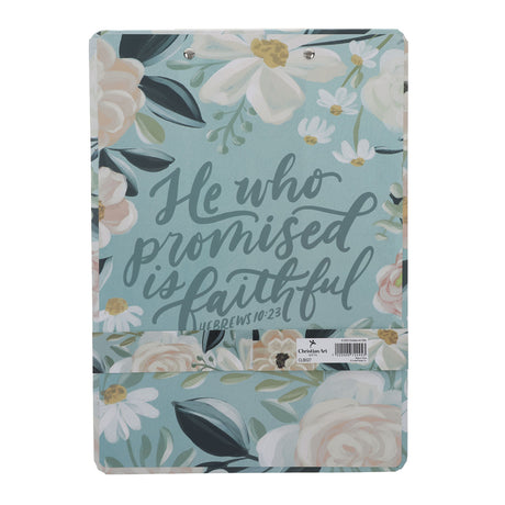 He Who Promised Is Faithful Clipboard with Notepad