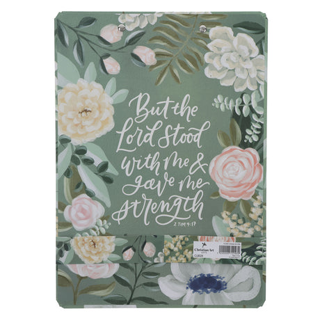 But the Lord Stood with Me and Gave me Strength Clipboard with Notepad