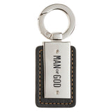 Man of God Metal and Faux Leather Keychain