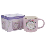 He Who Promised Is Faithful Pink Floral Ceramic Mug