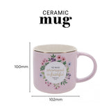 He Who Promised Is Faithful Pink Floral Ceramic Mug