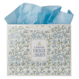 She Is Clothed with Strength and Dignity Landscape Gift Bag with Gift Tag