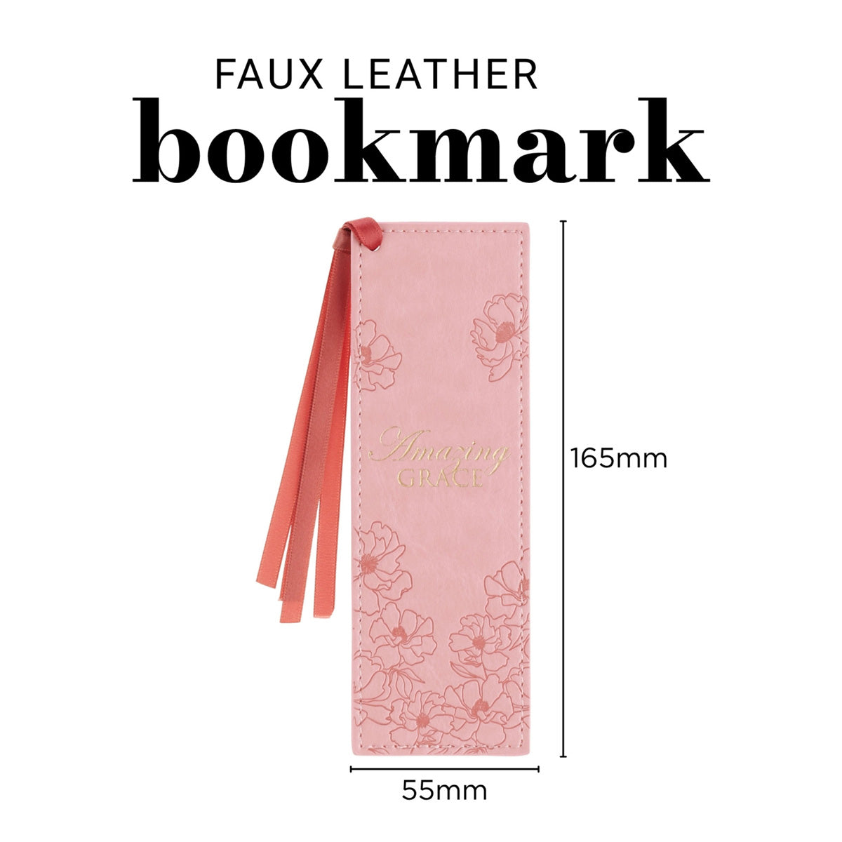 Amazing Grace Pink Faux Leather Bookmark
