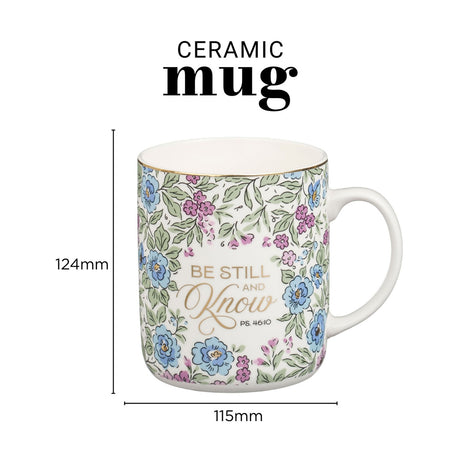 Be Still and Know Floral Ceramic Mug