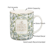 She Is Clothed with Strength and Dignity Floral Ceramic Mug