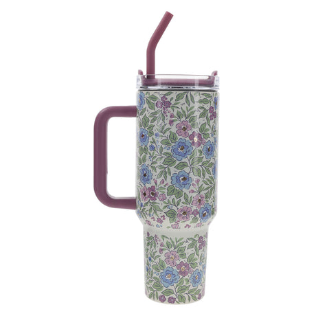 Be Still and Know That I Am God Large Stainless Steel Mug with Handle and Straw