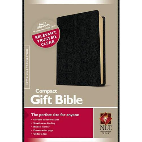 NLT Black Bonded Leather Compact Gift Bible