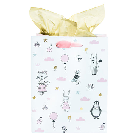 Blessings For A Baby Girl Medium Gift Bag With Gift Tag