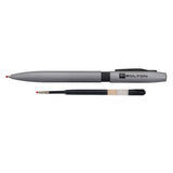 Bolton Flat Clicker Silver Pen With Pen Refill In Acrylic Gift Box