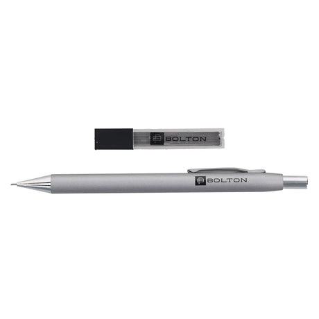 Bolton Flat Clicker Silver Clutch Pencil With Lead Refill In Acrylic Gift Box