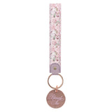 Blessed Is She Faux Leather Key Ring - Luke 1:45