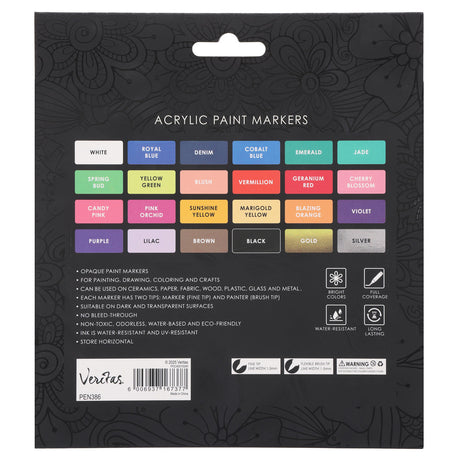 Veritas Twenty Four-Piece Acrylic Paint Marker Set