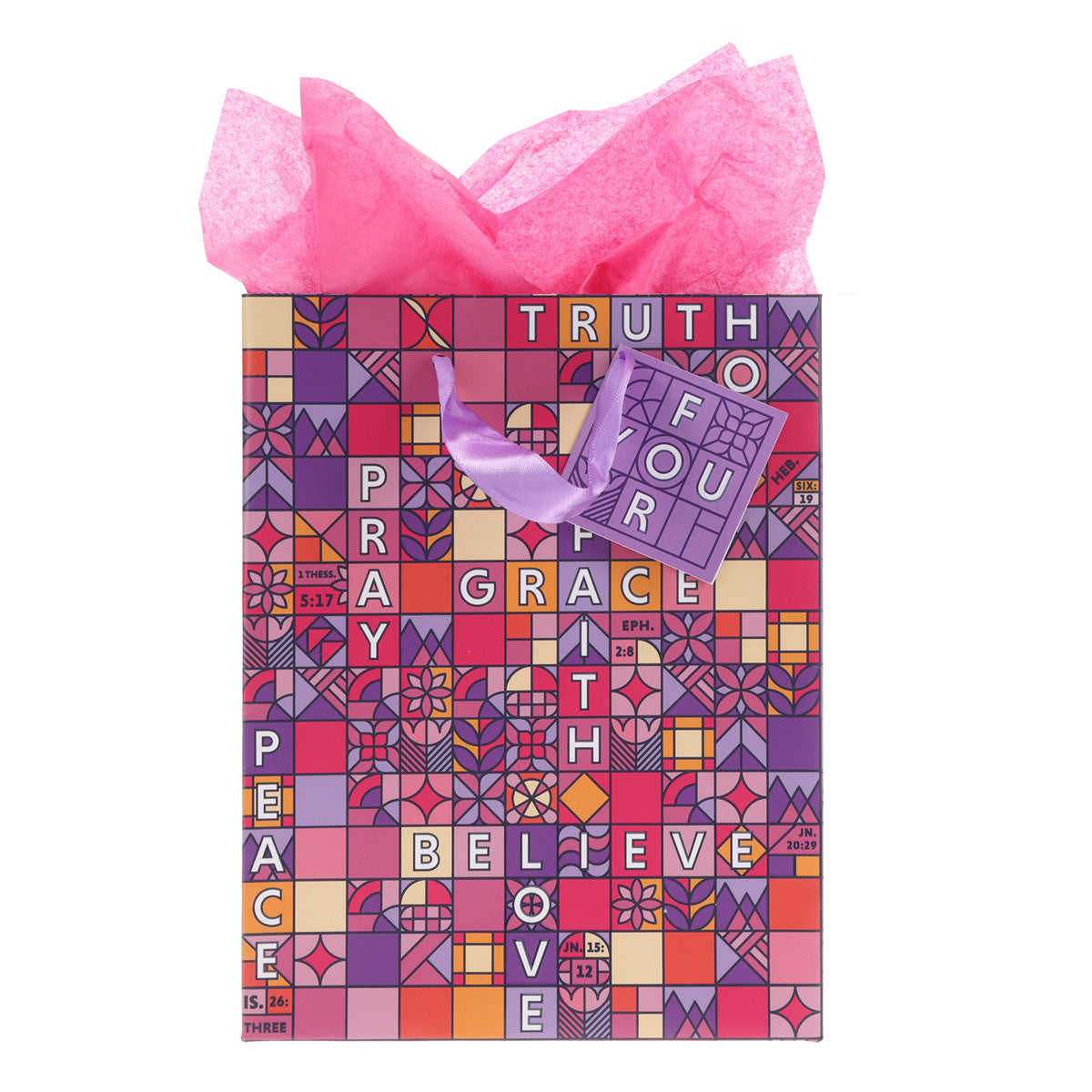 Crossword Medium Gift Bag with Gift Tag