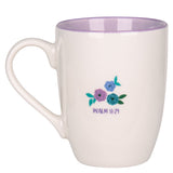 Be Strong and Take Heart, All You Who Hope in the Lord Ceramic Mug with Lilac Interior