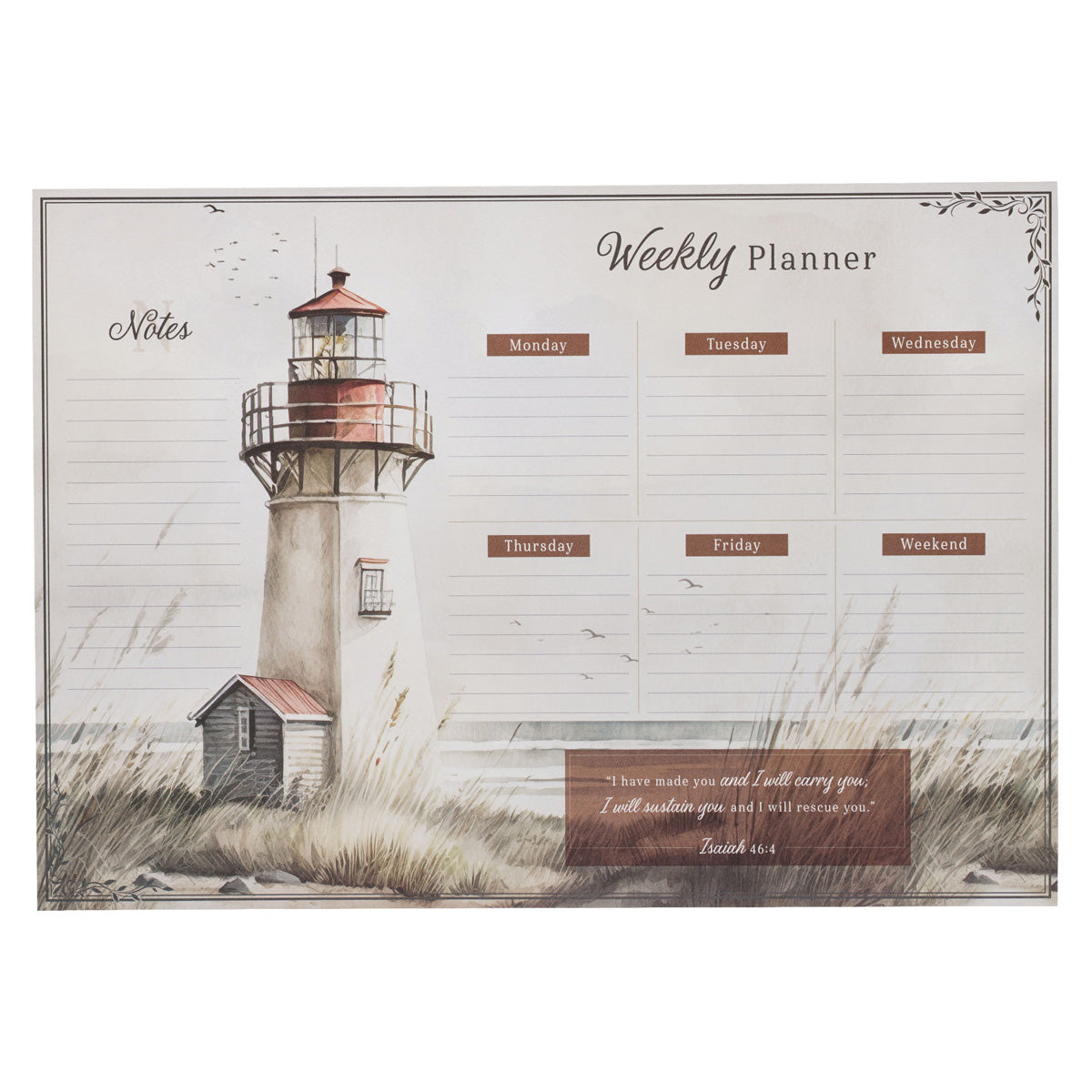 A3 Weekly Desk Planner - I Have Made You and I Will Carry You