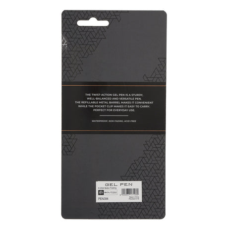 Bolton Black Twist-Action Gel Pen with Blue Ink