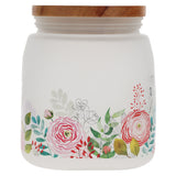 Start Each Day with a Grateful Heart Frosted Glass Jar with Bamboo Lid