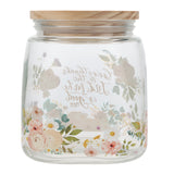 Give Thanks to the Lord, for He Is Good Glass Jar with Bamboo Lid