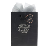 The Lord Is My Strength and Shield I Trust Him Medium Gift Bag with Gift Tag