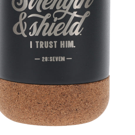The Lord Is My Strength and Shield Stainless Steel Water Bottle with Cork Base