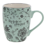 Rejoice Always Green Ceramic Mug