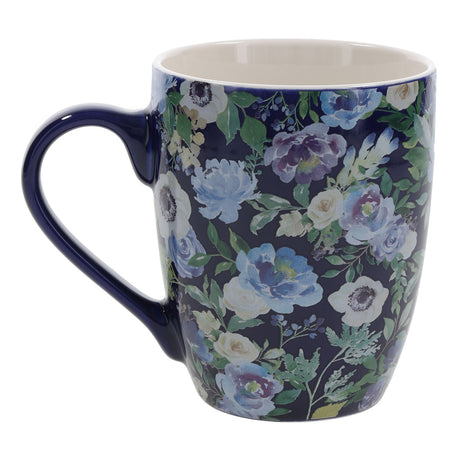 The Lord Is My Strength and My Song Blue Floral Ceramic Mug