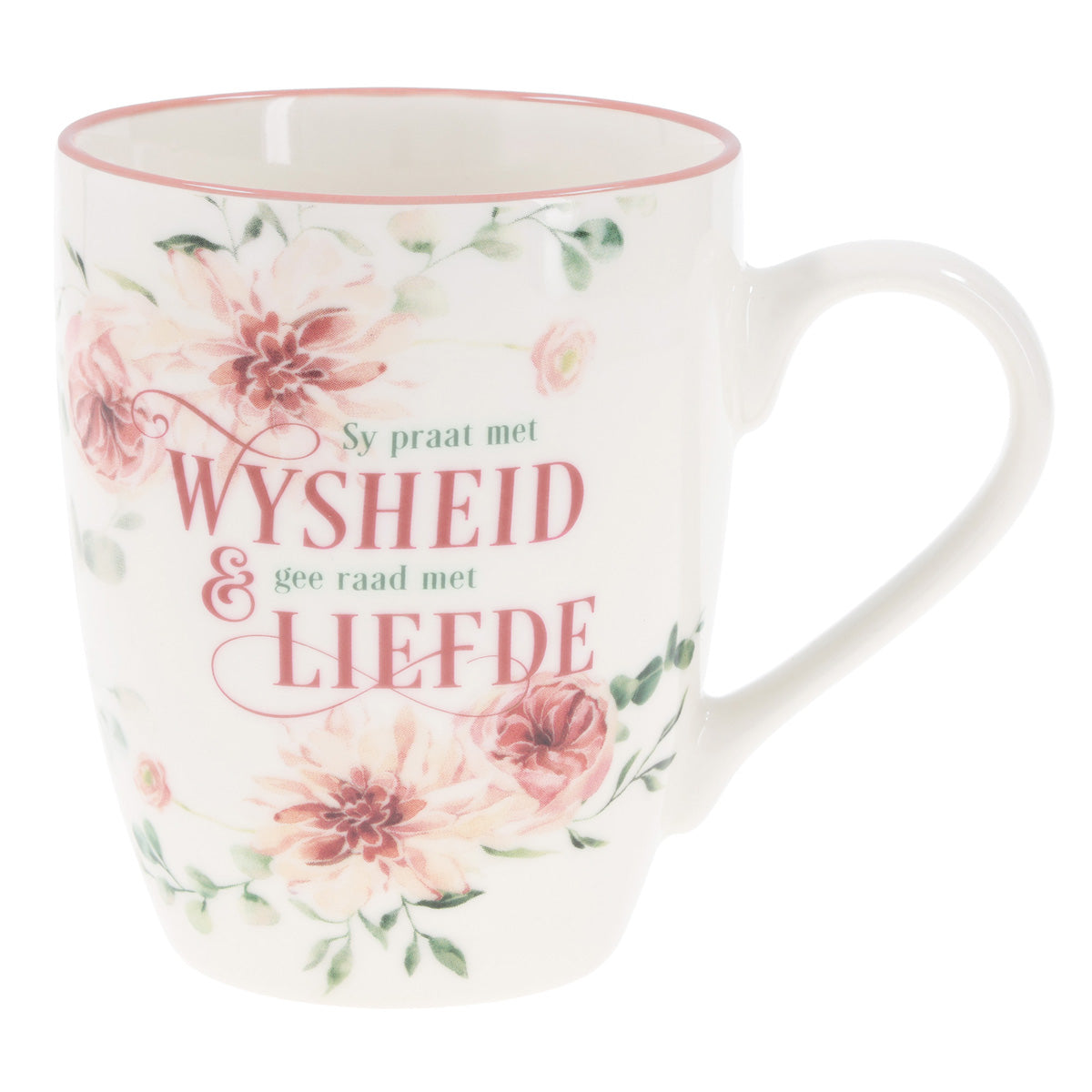 Sy Praat met Wysheid en Gee Raad met Liefde Afrikaans Ceramic Mug