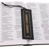 Strength and Courage Genuine Leather Bookmark