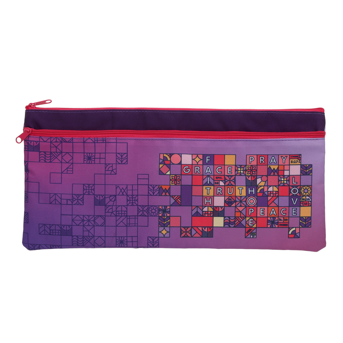 Crossword Purple Pencil Case