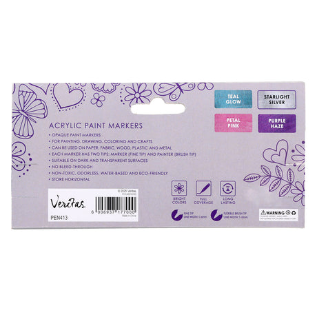 Veritas Four-Piece Metallic Acrylic Marker Set