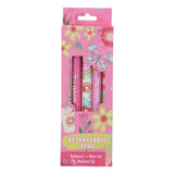 Joyful Girl Five-Piece Retractable Ballpoint Pen Set with Blue Ink