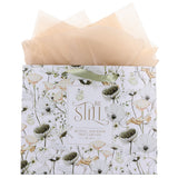 Be Still Green Floral Landscape Gift Bag with Gift Tag