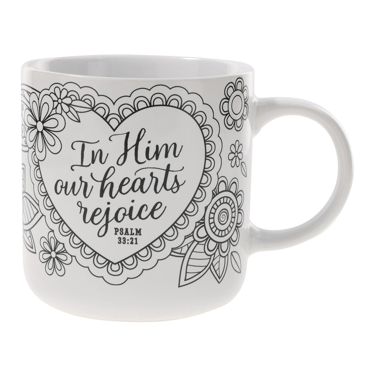 In Him Our Hearts Rejoice Ceramic Coloring Mug