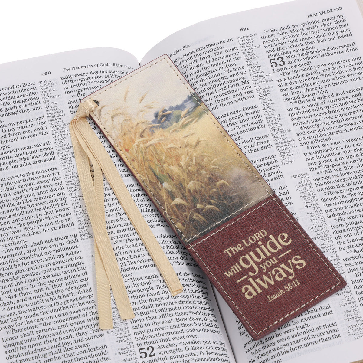 The Lord Will Guide You Always Faux Leather Bookmark