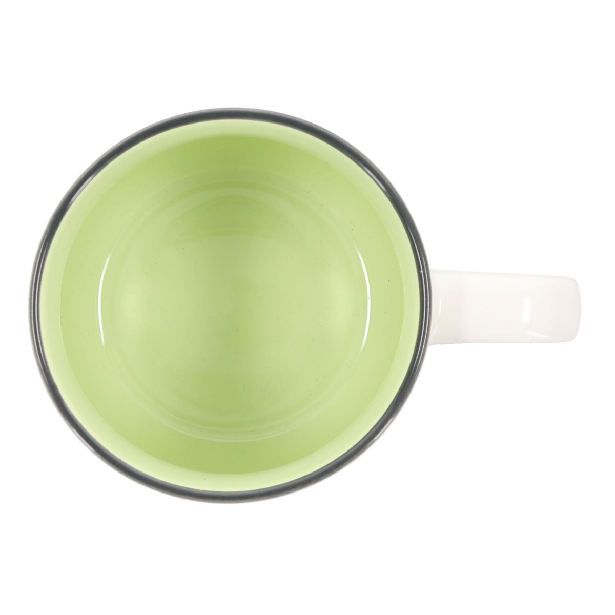 Give All Your Worries to Him Because He Cares for You Floral Ceramic Mug with Green Interior