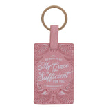 My Grace Is Sufficient for You Faux Leather Keychain