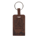 They Will Soar on Wings Like Eagles Faux Leather Keychain