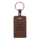 They Will Soar on Wings Like Eagles Faux Leather Keychain