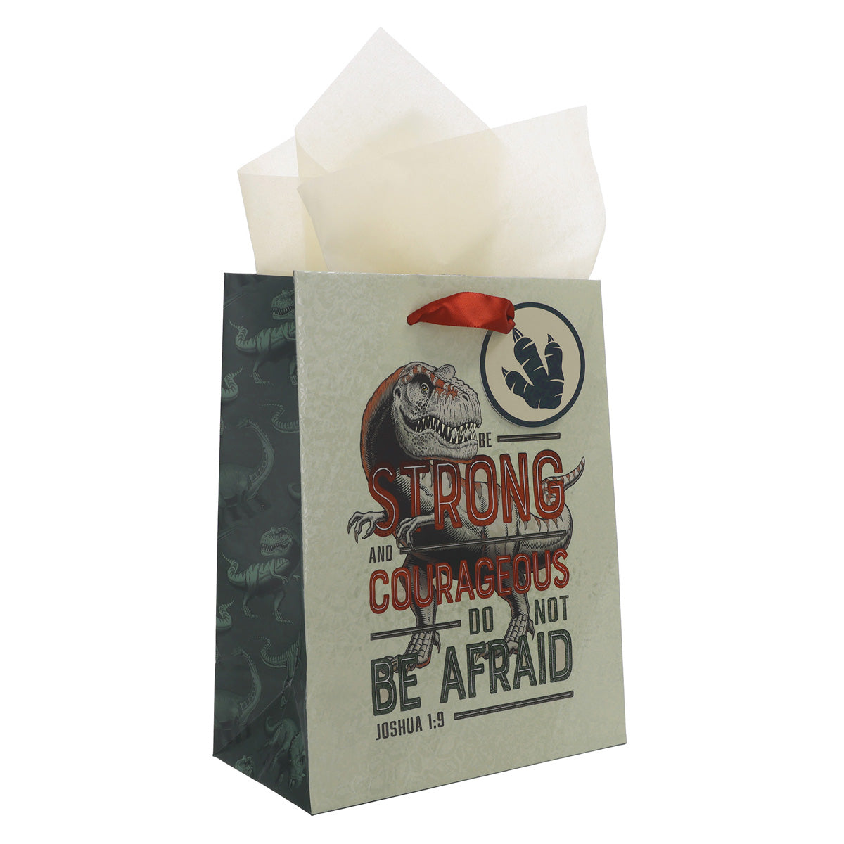 Be Strong and Courageous Do Not Be Afraid Medium Gift Bag with Gift Tag