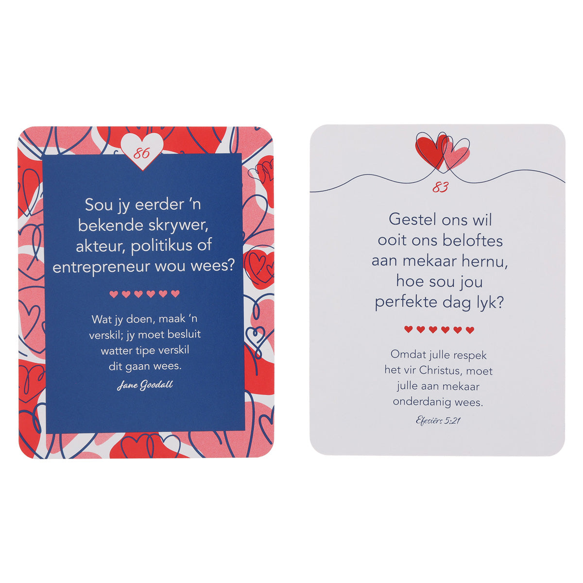 88 Saampraat-Idees vir Paartjies Afrikaans Boxed Cards
