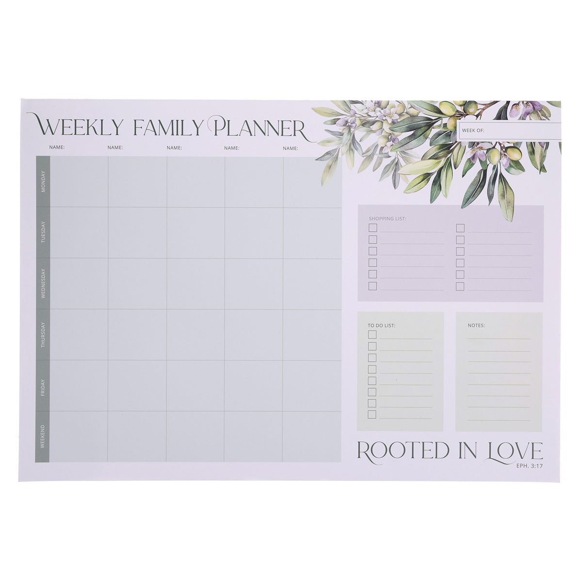 A3 Weekly Magnetic Planner - Rooted in Love