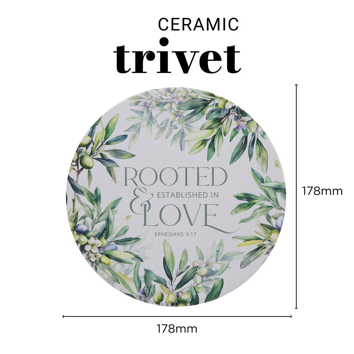Rooted and Established in Love Ceramic Trivet