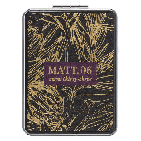 Seek First Faux Leather Compact Mirror