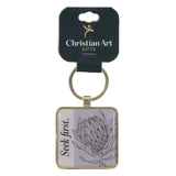 Seek First Epoxy and Metal Keychain