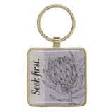 Seek First Epoxy and Metal Keychain